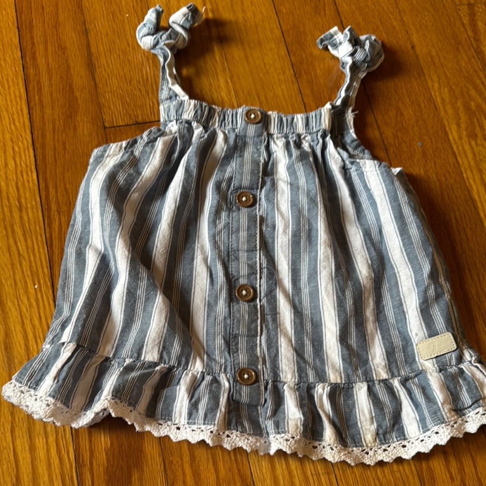 Striped Blue and White Kids Top Size 3T 7 For all Mankind